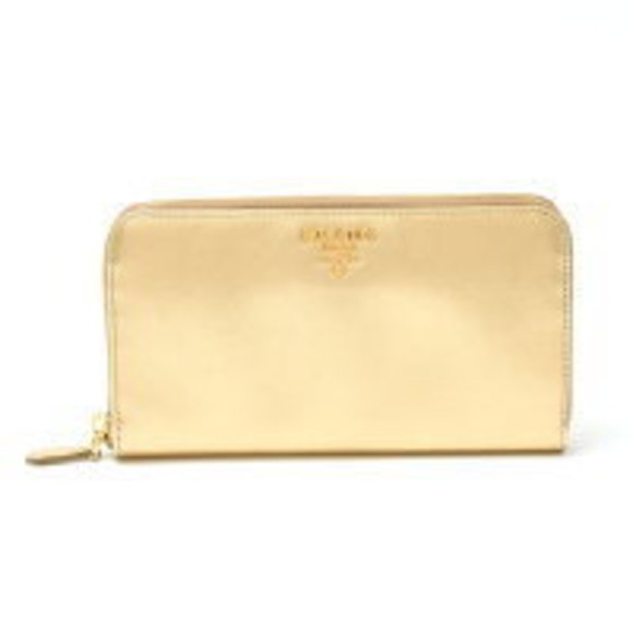 Prada Wallet Canvas Leather PLATINO Long Saffiano - Picture 1 of 7